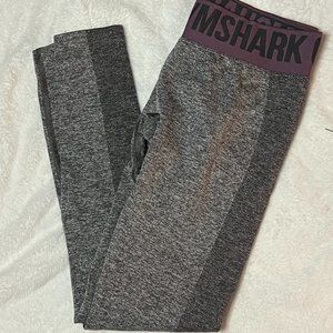 Gymshark Grey with Purple Band Contoured Leggings